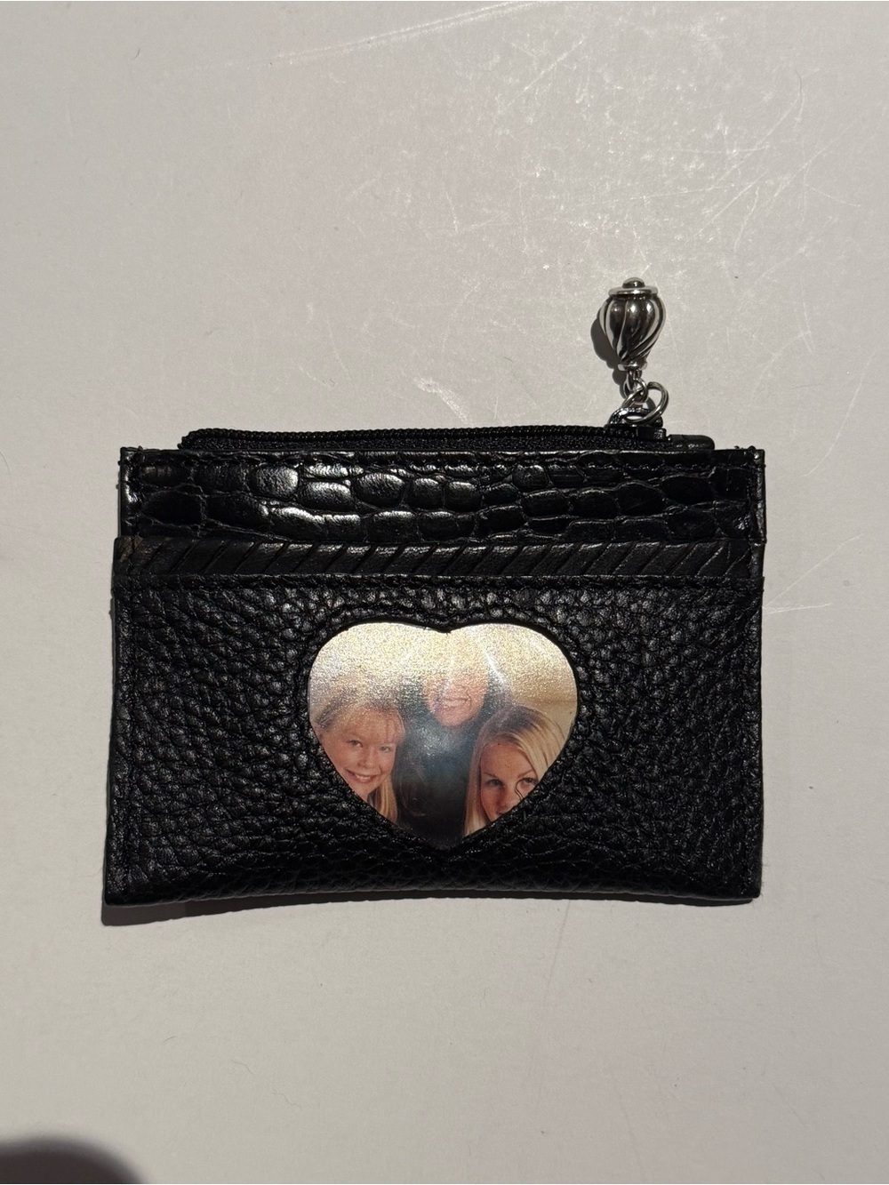 BrightonBlack Leather Heart Photo Card Wallet
